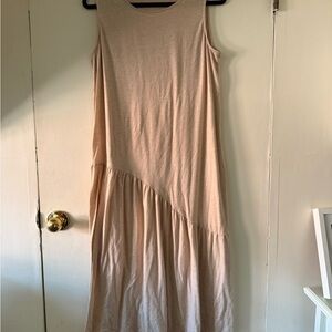 Easel Asymmetrical Beige Dress